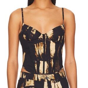 NWT Miaou Kiko Corset in Treading Brown XS